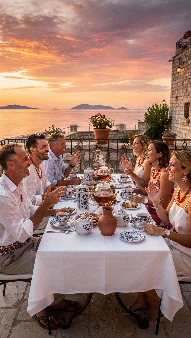 Biljni čajevi servirani uz domaće kolače u rustikalnom ambijentu