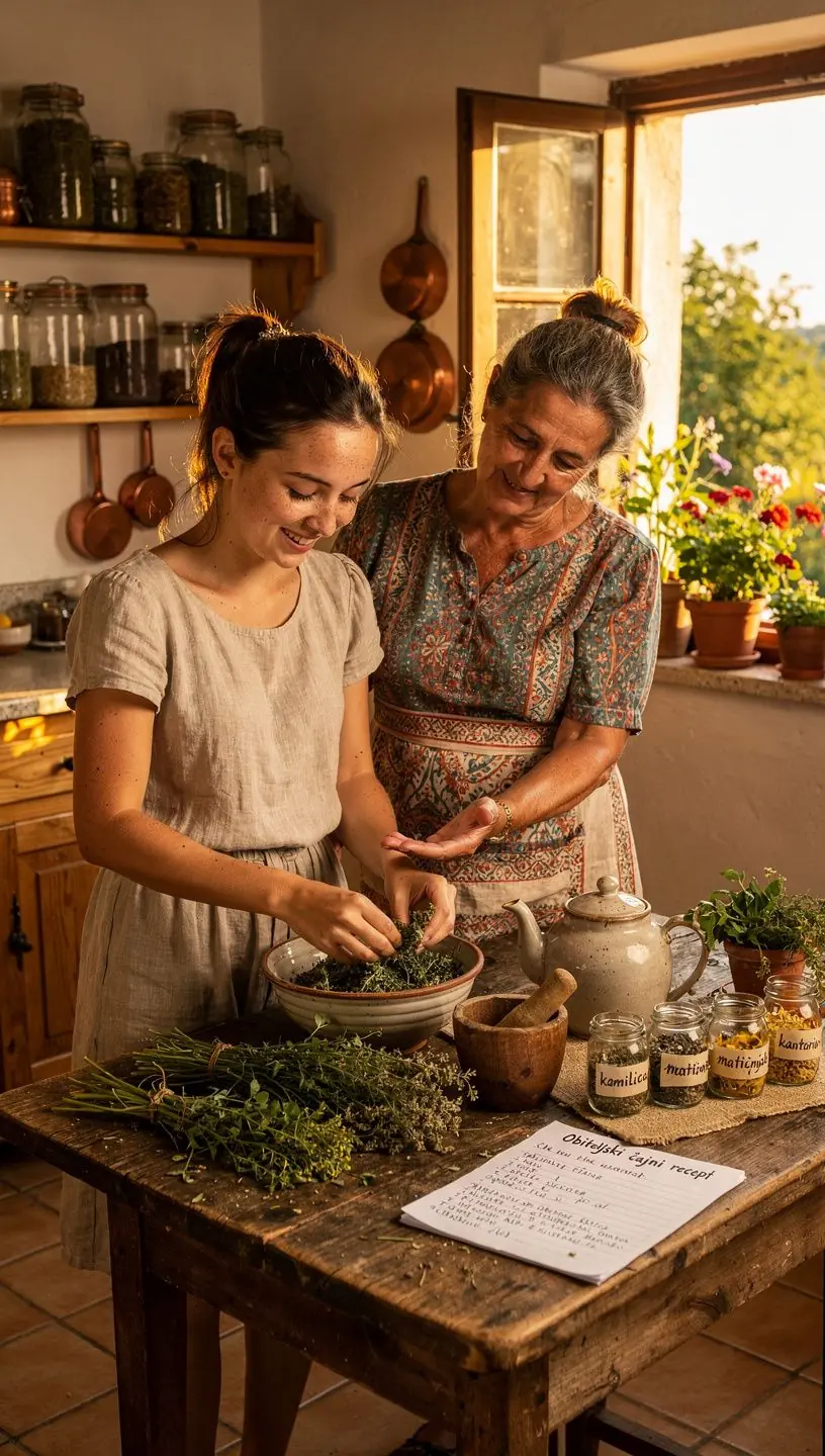 Mirisna šalica čaja s tradicionalnim hrvatskim biljem